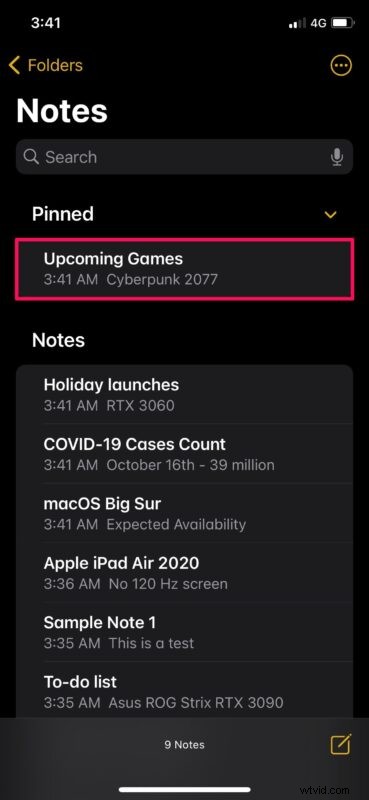 How to Pin Important Notes to the Top of the Notes App on iPhone & iPad