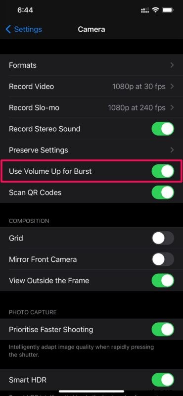 How to Use iPhone Volume Buttons for Burst Photos and QuickTake Videos