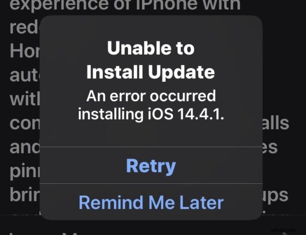 How to Fix  Unable to Install Update  Error on iOS and iPadOS