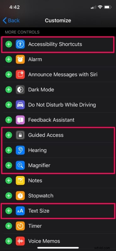 How to Add Accessibility Shortcuts to Control Center on iPhone and iPad