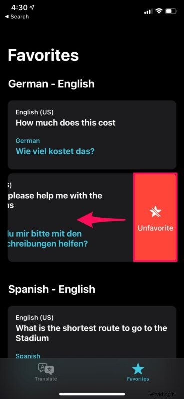How to Save Favorite Translations in the iPhone Translate App