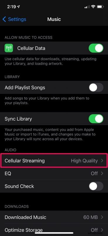 Save Cellular Data: Enable Low Data Mode for Apple Music on iPhone