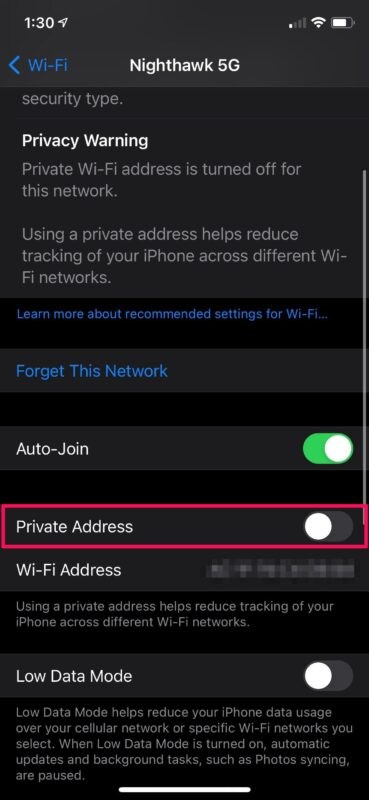 How to Enable Private Wi-Fi Address on iPhone and iPad for Better Privacy