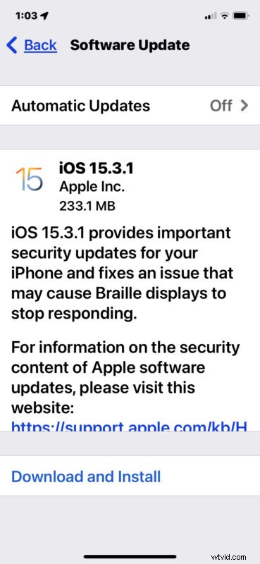 Apple Releases iOS 15.3.1 and iPadOS 15.3.1: Critical Security Fix and Braille Improvements