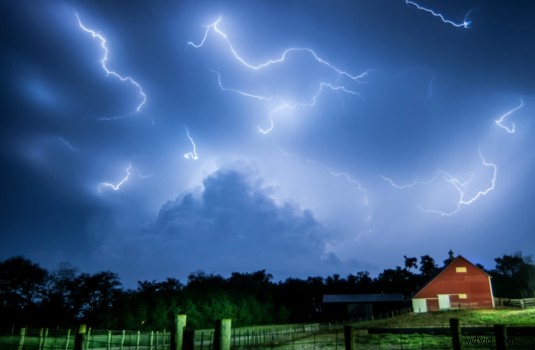 Breathtaking Close-Up Photo of a Lightning Strike in Texas