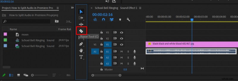 How to Split Audio Tracks in Adobe Premiere Pro: Razor Tool Guide