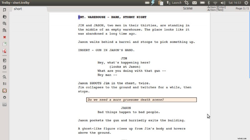 Trelby: Free Screenwriting Software for Automated Formatting & Reports