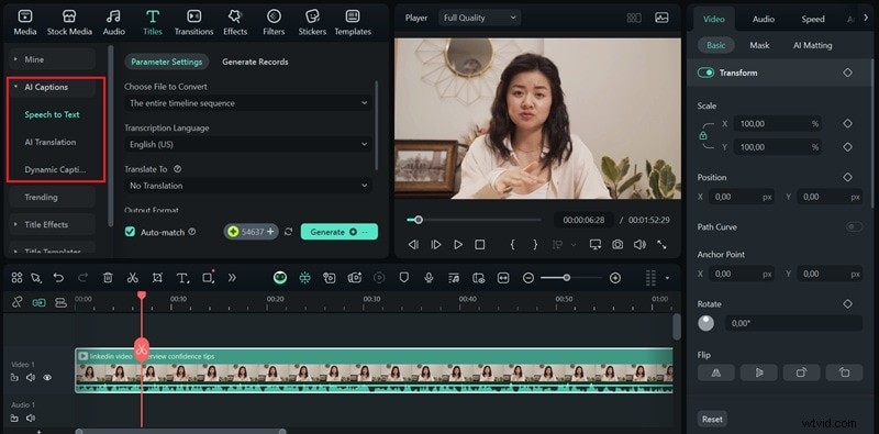 Premiere Pro vs. Filmora: AI Captioning for Video Content
