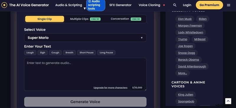Mario AI Voice Generator: Create Authentic Mario Sound Effects & Voiceovers