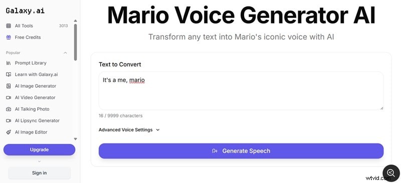 Mario AI Voice Generator: Create Authentic Mario Sound Effects & Voiceovers