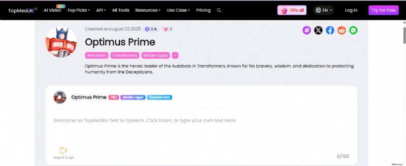 Optimus Prime AI Voice Generator: Realistic Voice Cloning for Content Creation (2026)