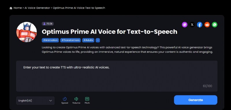 Optimus Prime AI Voice Generator: Realistic Voice Cloning for Content Creation (2026)