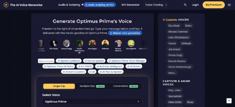 Optimus Prime AI Voice Generator: Realistic Voice Cloning for Content Creation (2026)