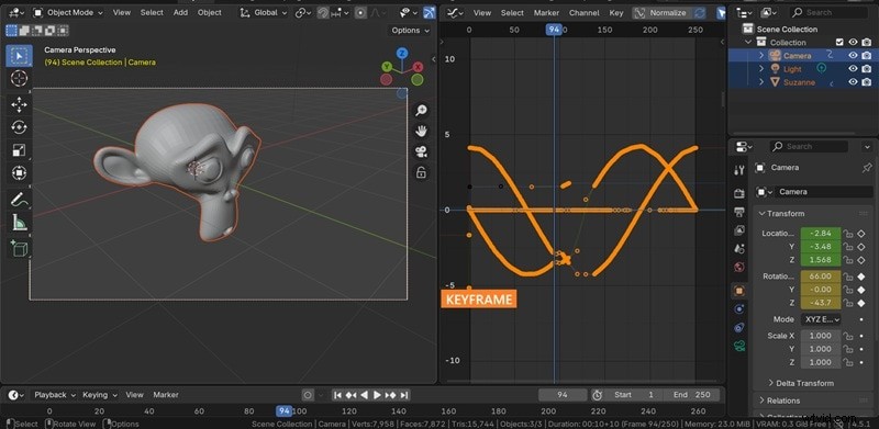 Blender Camera Animation: Smooth Movement with Keyframes & Paths | Tutorial
