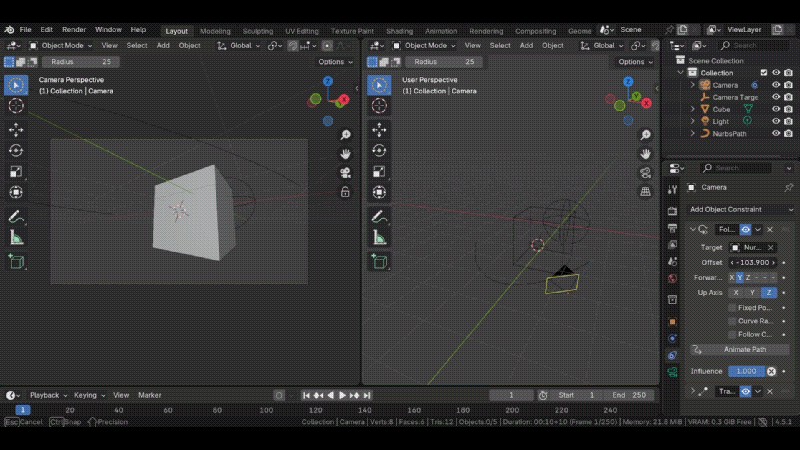 Blender Camera Animation: Smooth Movement with Keyframes & Paths | Tutorial