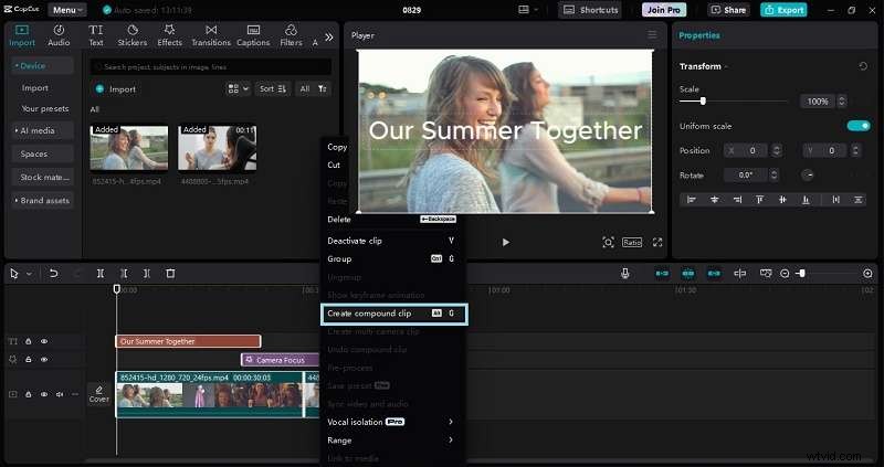 Mastering CapCut: A Beginner s Guide to Compound Clips