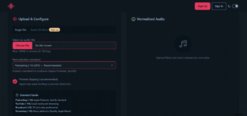 Audio Normalization: Balance Volume with Peak, RMS & LUFS | Online Tool