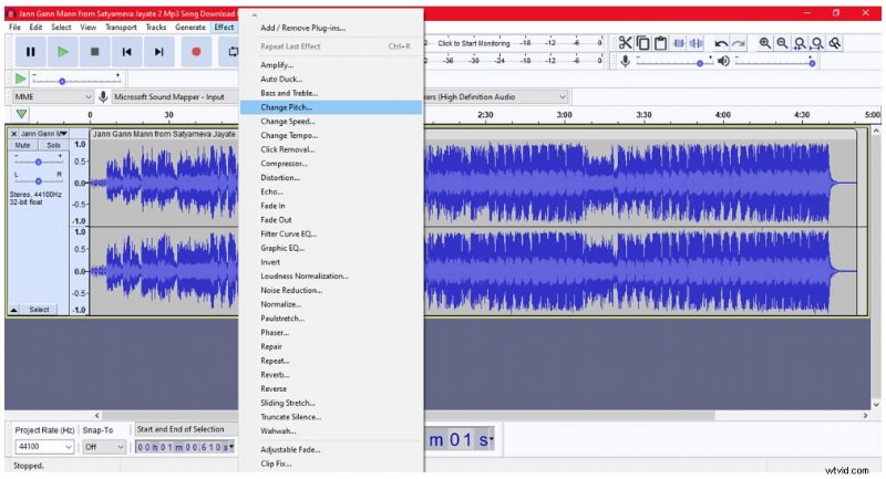 Adjust Pitch in Audacity While Maintaining Audio Quality