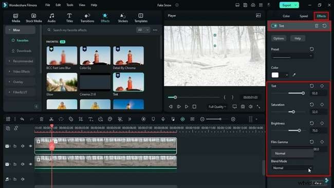 Professional Snow Effect Tutorial in Filmora 12
