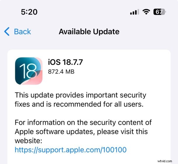 iOS 18.7.7 Released: Important Security Update for Older iPhones & iPads