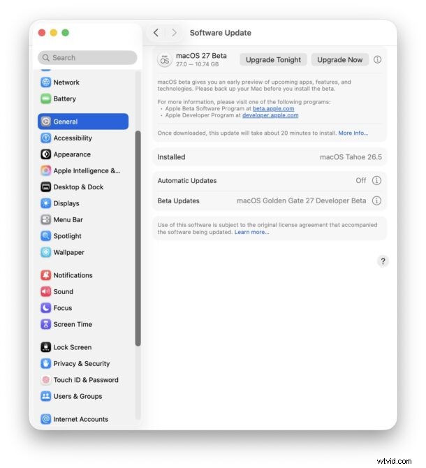 MacOS Golden Gate 27 Beta 2 Released for Developers
